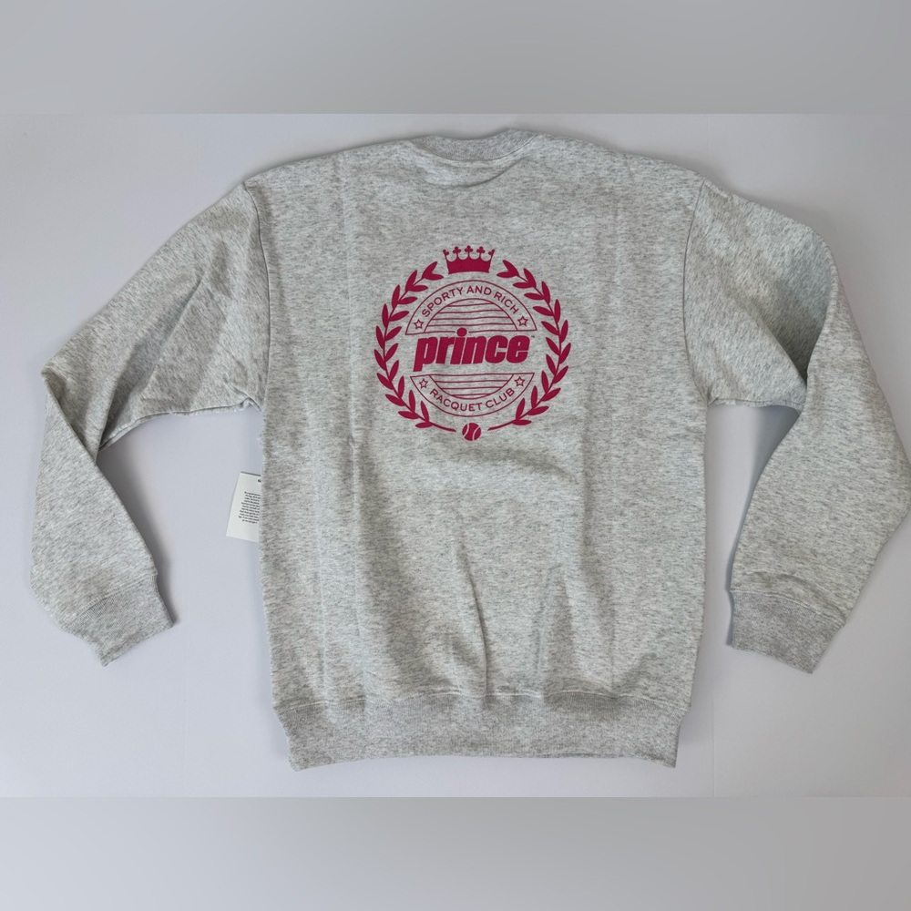 Prince Sporty & Rich Grey with Pink Sweatshirt Crewneck Small NWT